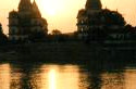 Sunset in India , temples of india