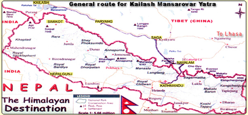 route map of Kailash Mansarovar yatra, kailash mansarover yatra with earthbound expeditions