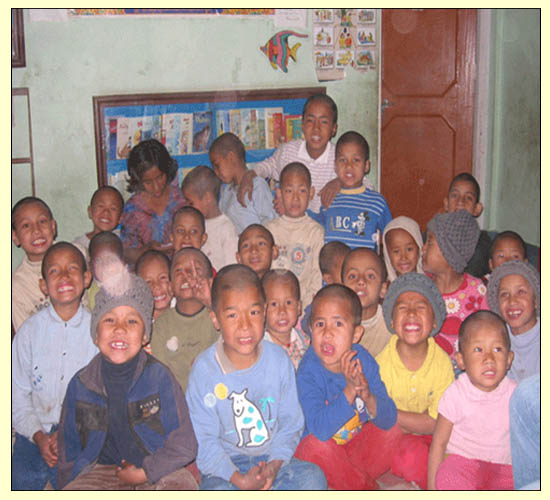 Childrens of buddhist bal griha Kathmandu 