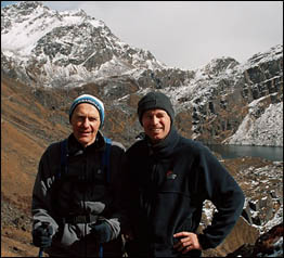 Anne and Father in Gosainkunda Langtang trek nepal