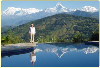 View of Annapurna range from pokhara, Nepal trekking and tours.